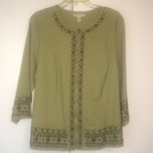 JM Collection - Plus Olive Green Blazer